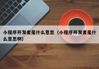 小程序開發(fā)者是什么意思（小程序開發(fā)者是什么意思?。? /></a>
		</div>
		<div   id=