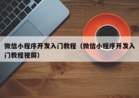 微信小程序開(kāi)發(fā)入門(mén)教程（微信小程序開(kāi)發(fā)入門(mén)教程視屏）